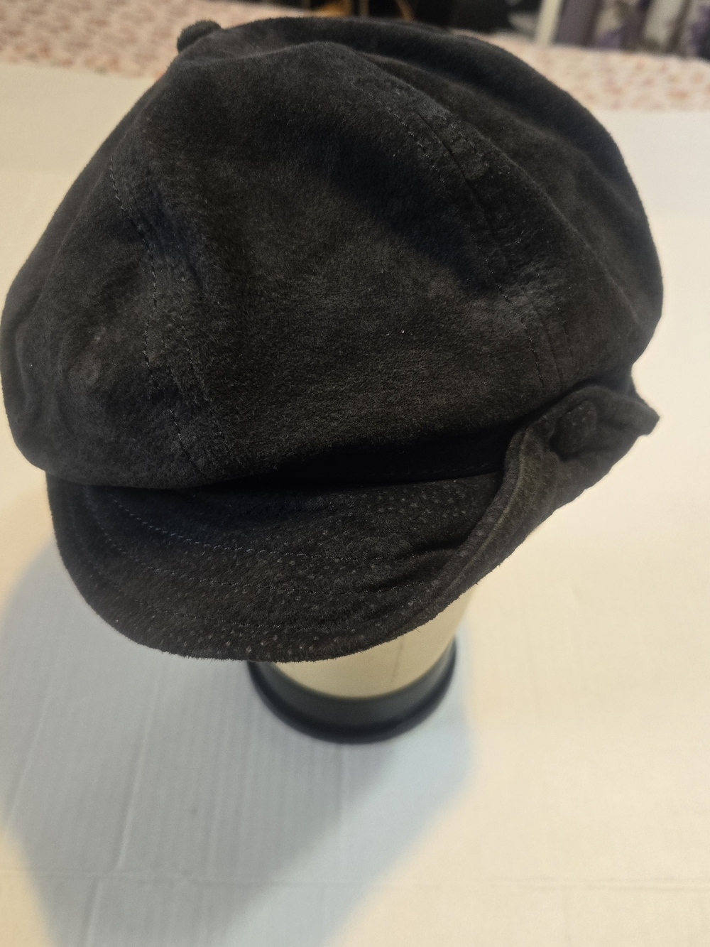 Vintage Wilsons Leather Swede Hat in Navy Blue